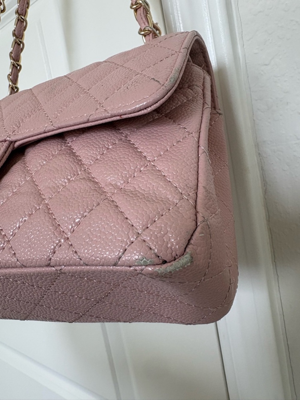 CHANEL Pink Leather Interior with Authenticity Sticker - Picture 3 of 4